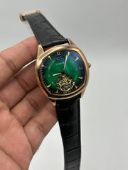 The "Classic Drive" Rose Gold & Emerald Open-Heart Moonphase