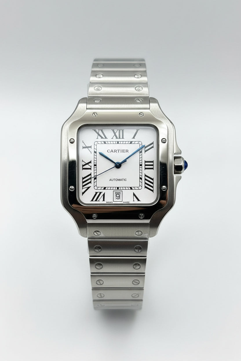 The "Classic Santos" Silver Steel Bracelet