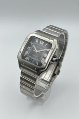 The "Classic Santos" Silver & Onyx Steel Bracelet