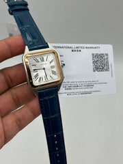 The "Classic Santos Dumont" Two-Tone Rose Gold & Opaline Navy