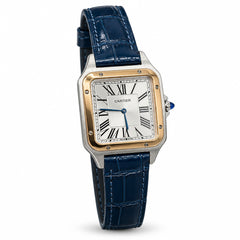 The "Classic Santos Dumont" Two-Tone Rose Gold & Opaline Navy