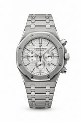 The "Classic Oak Chronograph" Silver & Silver Tapisserie Steel Bracelet