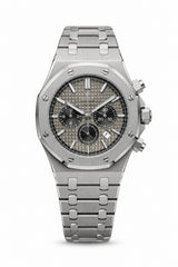 The "Classic Oak Chronograph" Silver & Grey Tapisserie Steel Bracelet