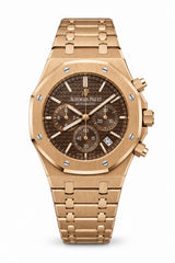 The "Classic Oak Chronograph" Rose Gold & Chocolate Tapisserie Bracelet