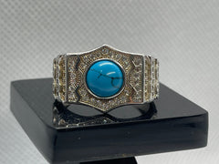 Gents 925 Silver Turquoise Ring