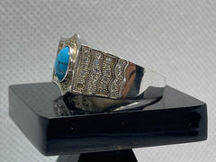 Gents 925 Silver Turquoise Ring