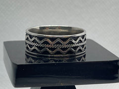 Black & Silver Gents Band in 925 Sterling Silver