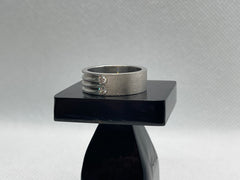 925 Silver Band with 3-Line Matte Finish & 2 Zircon Stones