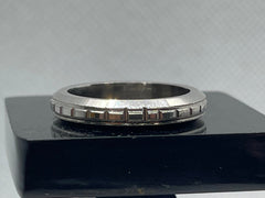 925 Silver Gents Band with Cubes Design