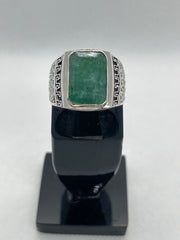 Emerald Stone Ring with Masonite Setting