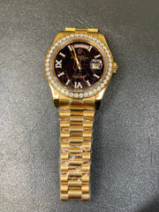 Day-Date Black Dial with Iced Out Bezel