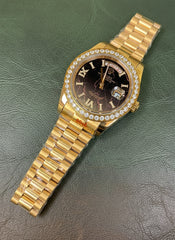 Day-Date Black Dial with Iced Out Bezel