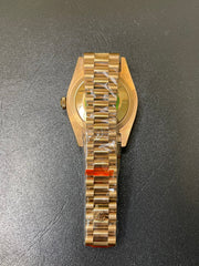 Day-Date Rose Gold with Coffee Dial & Stone Bezel