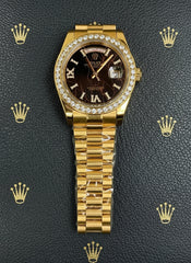 Day-Date Black Dial with Iced Out Bezel