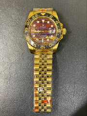 Rolex GMT-Master II Yellow Gold Tiger Iron Dial Jubilee