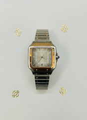 Cartier Santos Two-Tone Rose Gold & Gray Dial