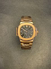 PP Nautilus Rose Gold Color Moon Phase Black Dial