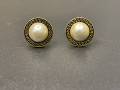 Versace Inspired Pearl Round Locket Set