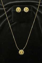 CC Logo Locket & Tops Set – Black Stone | Gold-Plated 925 Silver