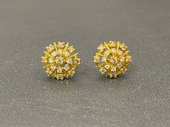 Gold Plated 925 Silver Tops with White & Champagne Zircon