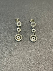925 Silver 4-Circle Style Earrings