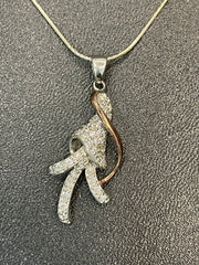 925 Silver Locket Set with Silver & Copper Tone Design