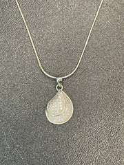 925 Silver Teardrop Locket Set with Matching Ring in Zircon