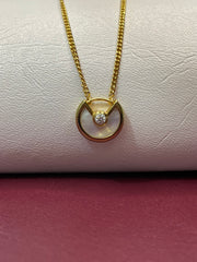 Amulette de Cartier Inspired Locket Chain – 925 Silver Gold Plated Pendant Necklace