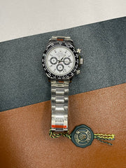 Daytona Panda Watch – White Dial with Black Subdials | Luxury Chronograph