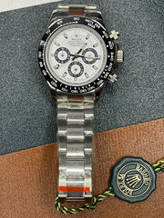 Daytona Panda Watch – White Dial with Black Subdials | Luxury Chronograph