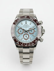 Daytona “Platona”– Platinum Tone with Ice Blue Dial | Luxury Chronograph