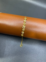 Gold-Plated Silver Chain Bracelet with Zircon & Purple Stone | Time N Treasure