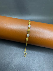 Silver Bracelet with Three Metal Balls and Zircon Stones | Time N Treasure