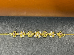 Gold-Plated Silver Chain Bracelet with Zircon & Purple Stone | Time N Treasure