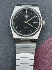 Tissot PRX Black Dial Watch | Stainless Steel Bracelet | Quartz Movement