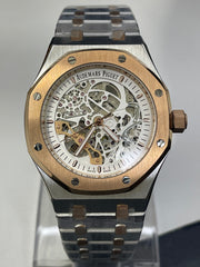 Royal Oak Skeleton Watch – Two-Tone Rose Gold & Stainless Steel | White Dial | Automatic Movement