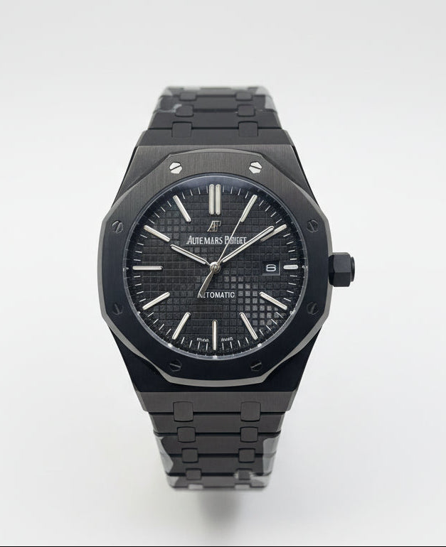 Royal Oak Black Dial Watch | Full Ceramic Case & Bracelet | Automatic Movement