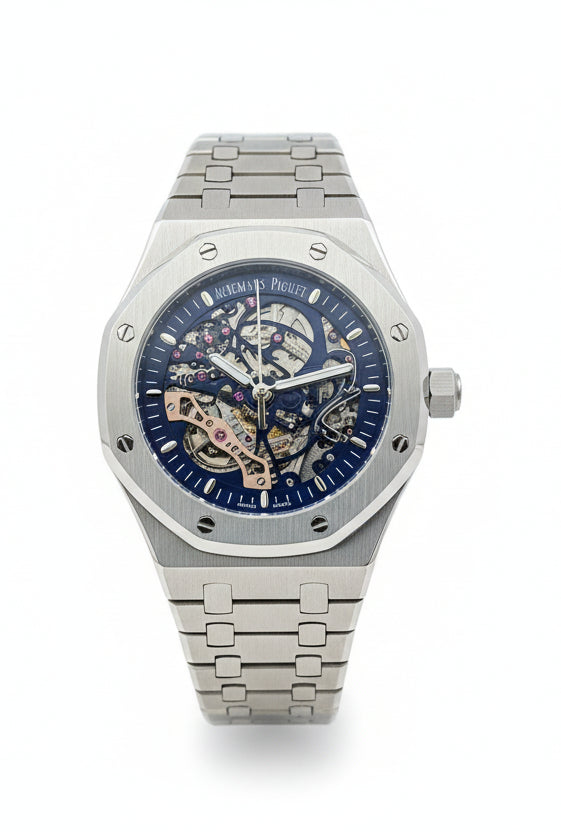 Royal Oak Skeleton Watch – Blue Dial | Automatic Movement | Luxury Timepiece