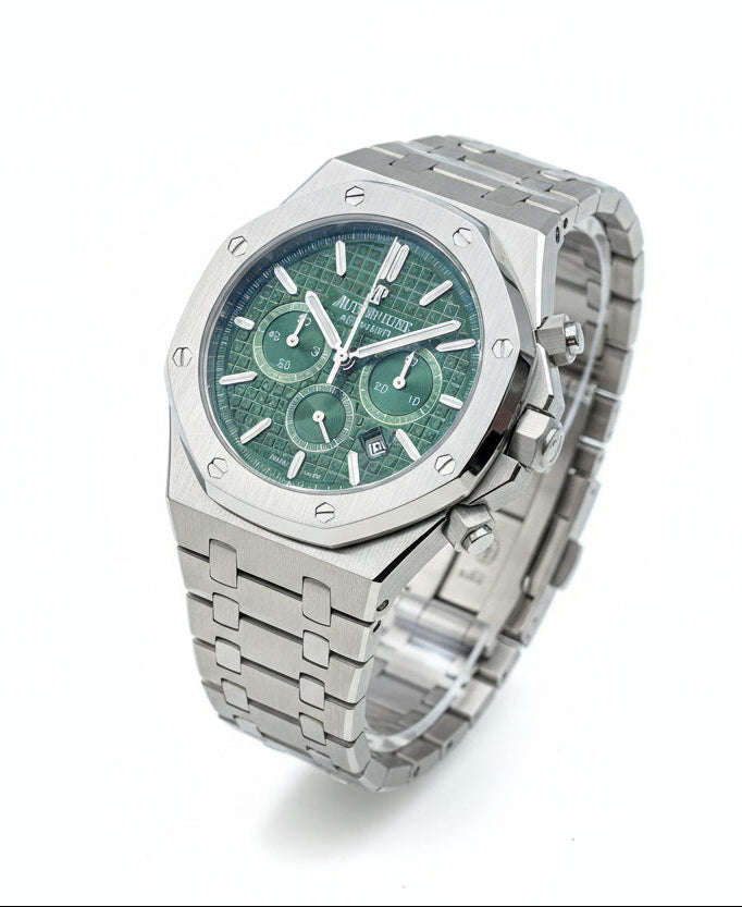 Royal Oak Green Dial Chronograph Watch | Stainless Steel | Quartz Movement