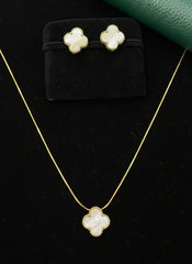 Van Cleef Inspired Locket Tops with Gray Pearl