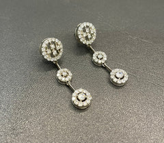 925 Silver Circle Style Dangling Earrings