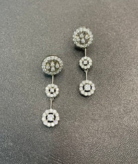 925 Silver Circle Style Dangling Earrings