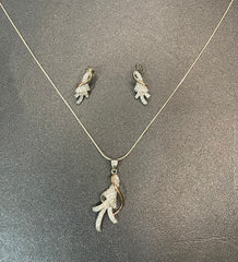 925 Silver Locket Set with Silver & Copper Tone Design