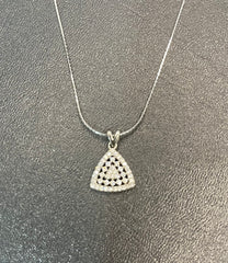 925 Silver Triangle Design Locket Set with Zircon