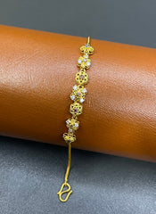 Gold-Plated Silver Chain Bracelet with Zircon & Purple Stone | Time N Treasure