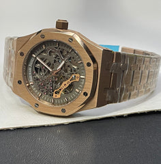 Royal Oak Skeleton Watch – Rose Gold Color Case with Gray Dial | Automatic Movement