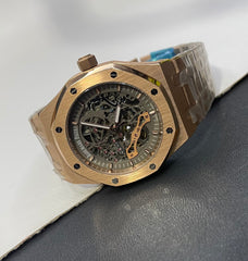 Royal Oak Skeleton Watch – Rose Gold Color Case with Gray Dial | Automatic Movement