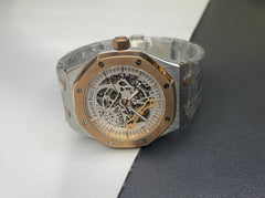 Royal Oak Skeleton Watch – Two-Tone Rose Gold & Stainless Steel | White Dial | Automatic Movement