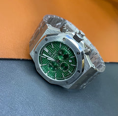 Royal Oak Green Dial Chronograph Watch | Stainless Steel | Quartz Movement