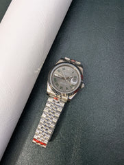 Slate Grey & Green Roman Dial Watch – SS Jubilee Bracelet | "Wimbledon"